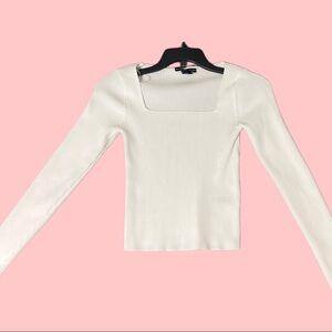 Sincerely Jules white long sleeve square neck t shirt top